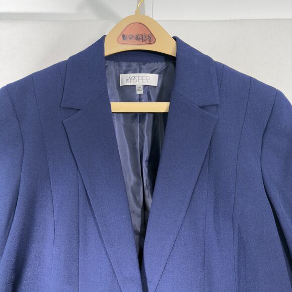 Kasper Woman Blazer Sz 16W Single Button Fully Lined Blue New w Tags Career Pro - Picture 2 of 16